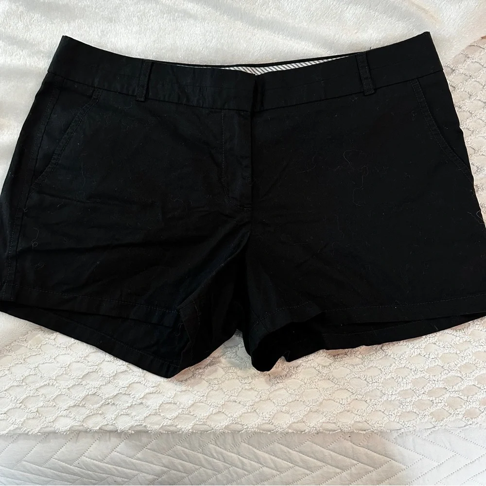 J.Crew Black Chino Broken-In Cotton Mini Shorts Size 12 | Clean Girl Classic - Picture 4 of 14
